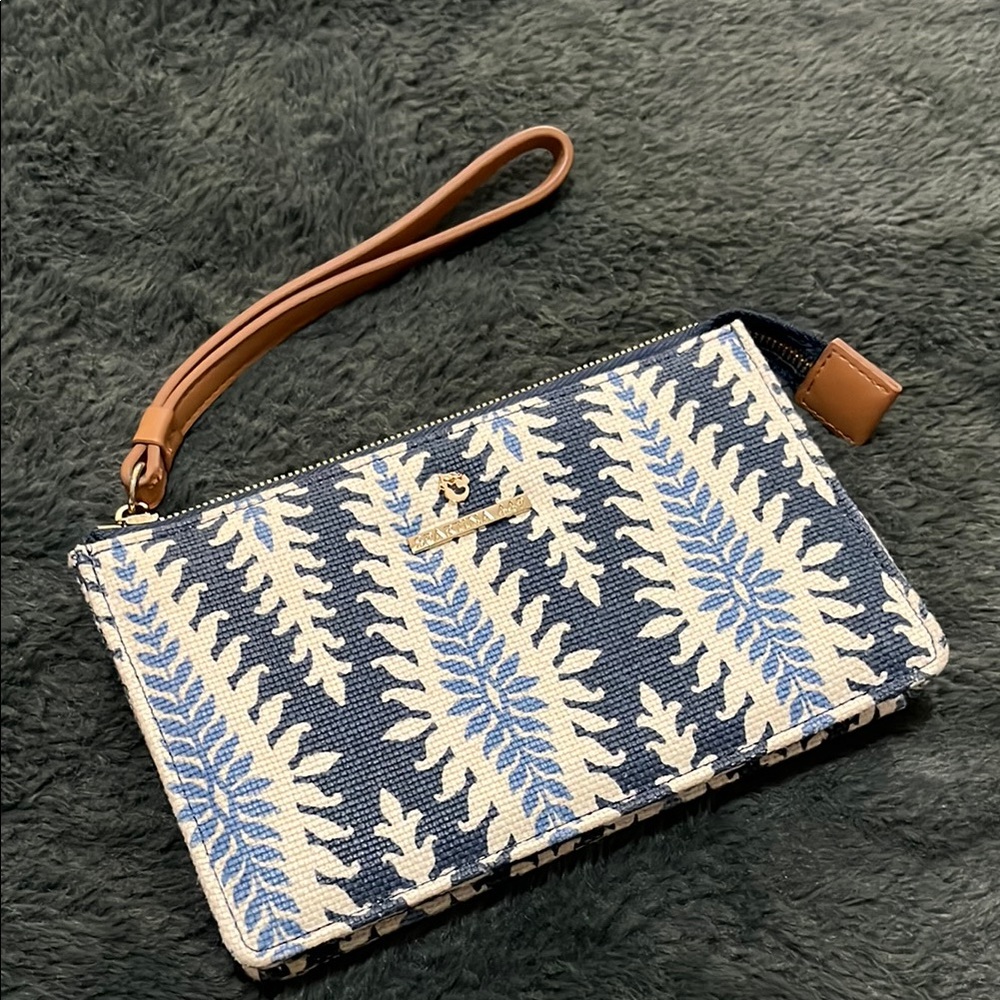 Spartina 449 Blue and White Geometric Clutch